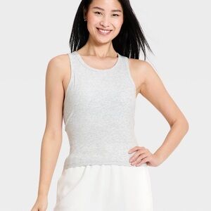 All in Motion Ribbed Support Light Gray Tank Top